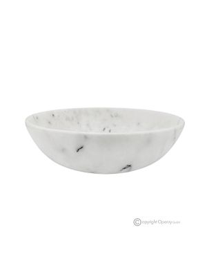SCHALE aus Bianco Ibiza-Marmor, authentischer Naturstein, handgefertigt.