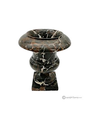 Medici-VASE aus schwarzem Michelangelo-Marmor, echter Naturstein, handgefertigt.