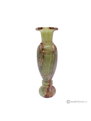 Amphorenvase aus grünem Onyxmarmor, Naturstein, handgefertigt, elegantes Design.