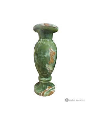 VASE, Amphore aus grünem Onyxmarmor, echter Naturstein, handgefertigt, dekorativ.