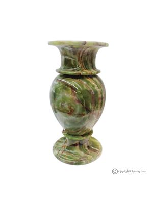 VASE aus grünem Onyxmarmor, echter Stein höchster Qualität, handgefertigt, dekorativ.