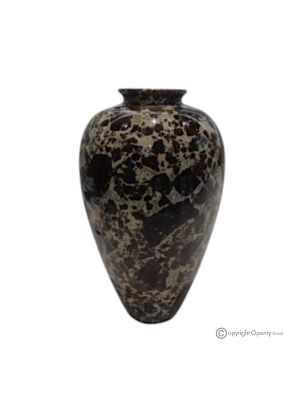 VASE, Gefäß aus braunem Marmor, hochwertiger echter Stein, handgefertigt, dekorativ.
