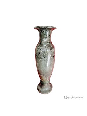 VASE, Amphore aus grünem Marmor, echter Stein, handgefertigt, elegantes und klassisches Design.