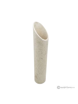 BLUMENVASE aus mexikanischem Travertinmarmor, hochwertiger Naturstein, modernes Design.