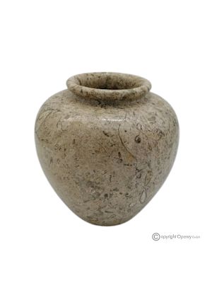 Kugelförmige Blumenvase aus Marmor, hochwertiger natürlicher Fossilstein, handgefertigt, klassisches Design.