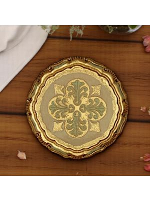 Edles Holztablett, handverziert mit 24-Karat-Blattgold im Herzen von Florenz.