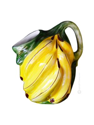 BROCCA BANANA Karaffe Krug Bembel Kanne Dekanter originelle Kreationen aus künstlerischer Keramik Made in Italy