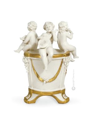 CHERUBINEN AM BRUNNEN Capodimonte Porzellan Figur handbemalt stilvoll hochwetig exklusiv elegant