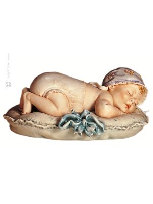 GOLDENER SCHLAF BABY 655M Capodimonte Porzellan Figur handbemalt Italienisches Design hochwertig 