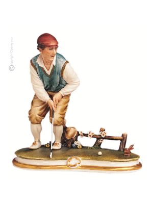 GOLFSPIELER Capodimonte Porzellan Figur handbemalt hochwertig Wohnkultur Italienisches Design
