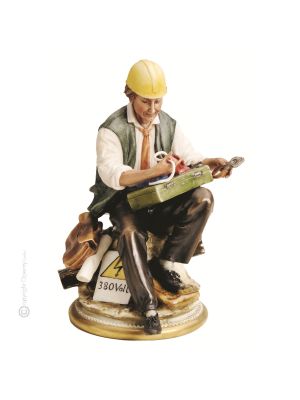 ELEKTRIKER Capodimonte Porzellan Figur handbemalt stilvoll elegant Wohnkultur exklusiv