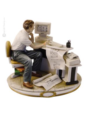 LANDVERMESSER 812 Capodimonte Porzellan Figur handgemacht exklusiv elegant Italienisches Design