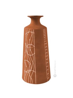 TRONCO Italienische Keramik Vase handgemacht handbemalt von Hand