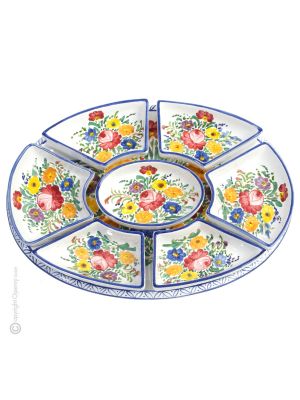 FIORACCIO Vorspeisenteller, authentische Castelli-Kunstkeramik, handgefertigt und bemalt.
