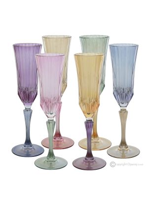 ADA-Set mit 6 authentischen handbemalten Flötengläsern aus hochwertigem Glas.