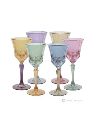ADA-Set mit 6 authentischen handbemalten Weingläsern mit Stiel aus hochwertigem Glas.