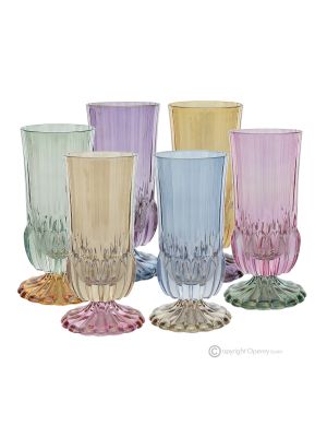 ADA-Set mit 6 authentischen, modernen, handbemalten Trinkgläsern aus hochwertigem Glas.