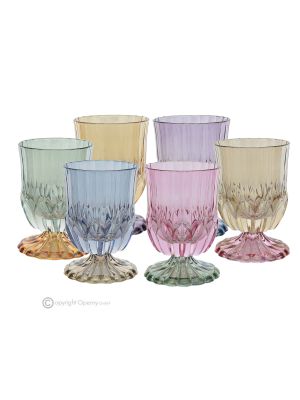 ADA-Set mit 6 authentischen, modernen, handbemalten Wassergläsern aus hochwertigem Glas.