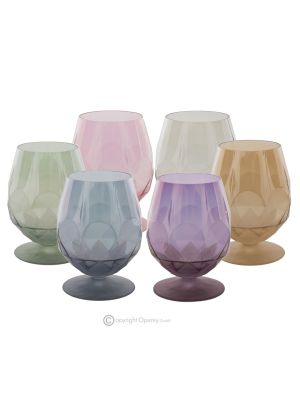 ALKIMIA Set mit 6 authentischen handbemalten Whiskygläsern aus hochwertigem Glas.