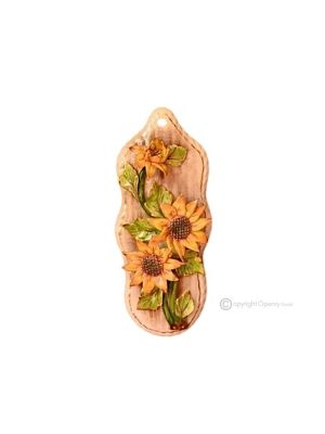 BILD Wanddekoration Ornament zum Aufhängen Keramik im Barockstil mit Details aus 24 Karat Gold Made in Italy 