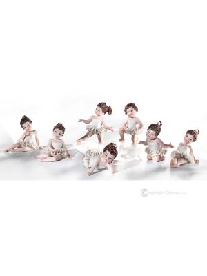 BALL - Capodimonte, 7 Ballerinas aus feinem Porzellan, Eleganz und Poesie.