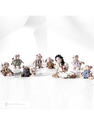 SCHNEEWITTCHEN MIT 7 ZWERGEN Capodimonte-Porzellanfiguren, der Zauber der Märchen in der italienischen Kunst.