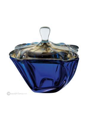 CADORO Schüssel mit Deckel, modernes handbemaltes Herzstück aus hochwertigem Glas.