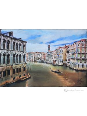 CANAL GRANDE Gemälde auf Leinwand von Massimo Scarpa in Enkaustik Technik