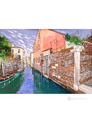 KANAL IN VENEDIG Acrylgemälde auf Leinwand modern Made in Italy