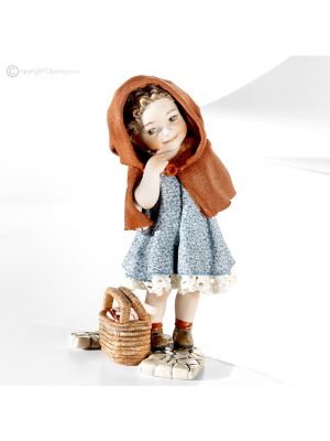 KLEINE ROTE HAUBE Capodimonte-Statuette, Märchenwelten aus Porzellan.