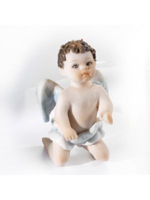 MIGNON Romantischer Capodimonte-Engel, Porzellanstatuette, Symbol des Friedens.