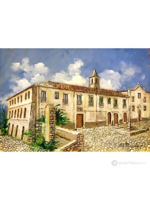 SAN FRANCESCO KLOSTER Acrylgemälde auf Leinwand modern Made in Italy