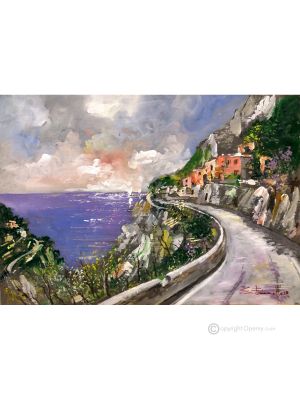AMALFI KÜSTE Acrylgemälde auf Leinwand modern Made in Italy