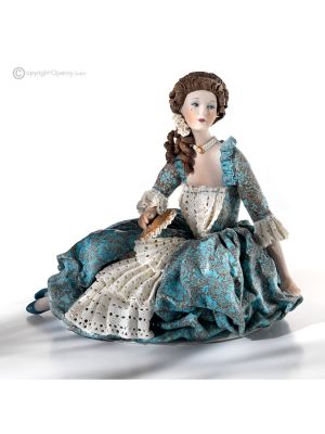DAME – Romantische Dame aus Capodimonte-Porzellan, italienische Handwerkskunst.