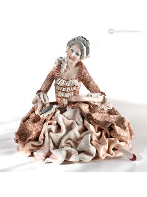 DAMA Romantische Dame Capodimonte, italienische Kunst aus reinem Porzellan.