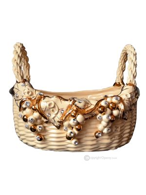 KORB Exklusives Ornament aus Keramik Barockstil mit 24k Goldfarbe Swarovski-Kristalle