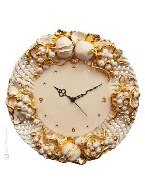 OROLOGIO Künstlerische Keramikwanduhr im Barockstil handgemacht handbemalt authentisch Made in Italy