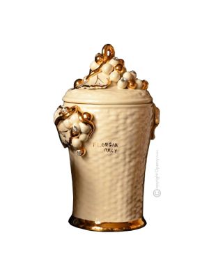 KERAMIKBEHÄLTER MIT DECKEL Exklusives Ornament aus Keramik Barockstil mit 24k Goldfarbe Swarovski-Kristalle