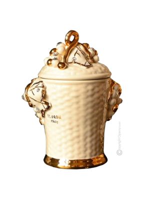 KERAMIKBEHÄLTER MIT DECKEL Exklusives Ornament aus Keramik Barockstil mit 24k Goldfarbe Swarovski-Kristalle