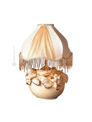 LAMPE Tischlampe Abat-jour Tischluechte  Keramik im Barockstil mit Details aus 24 Karat Gold Swarovski-Kristalle