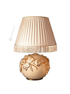 LAMPE Tischlampe Abat-jour Tischluechte  Keramik im Barockstil mit Details aus 24 Karat Gold Swarovski-Kristalle
