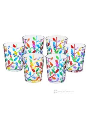 LAURUS Set mit 6 authentischen handbemalten Likörgläsern aus hochwertigem Glas.