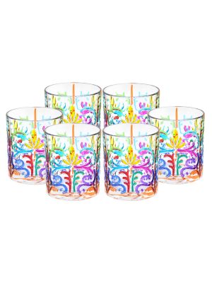 TATTOO Set mit 6 authentischen, modernen, handbemalten Gläsern aus hochwertigem Glas.
