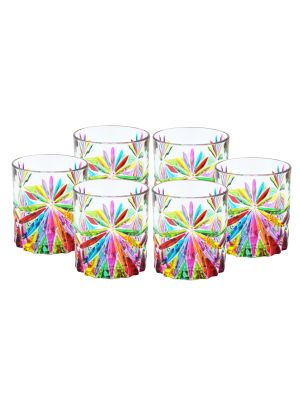 OASIS-Set mit 6 authentischen, modernen, handbemalten Gläsern aus hochwertigem Glas.
