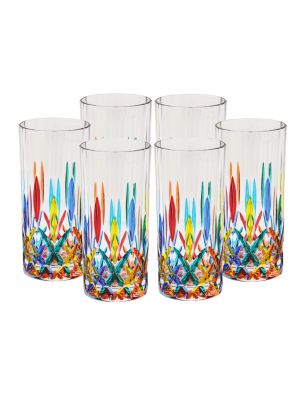 OPERA-Set mit 6 authentischen, modernen, handbemalten Trinkgläsern aus hochwertigem Glas.