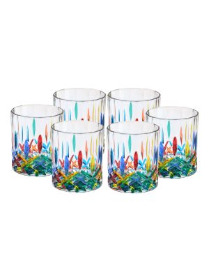 OPERA Set mit 6 authentischen, modernen, handbemalten Gläsern aus hochwertigem Glas.