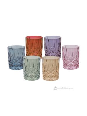 EDLES Set aus 6 authentischen, modernen, handbemalten Wassergläsern aus hochwertigem Glas.