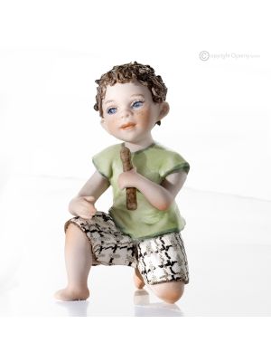 ENZO Capodimonte, Musiker mit Flöte, ausgezeichnete Porzellanstatuette.