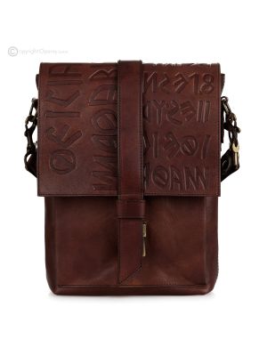 STEVEMIKU Umhängetaschen Herrentaschen handgefertigte aus echtem Leder Braun