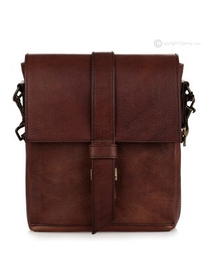 STEVES Umhängetaschen Herrentaschen handgefertigte aus echtem Leder Braun